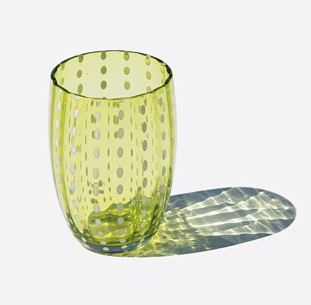 bicchieri in vetro colorato zafferano tableware